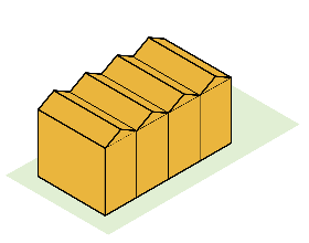 Diagram of four rowhouses
