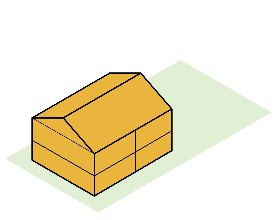 Diagram of a stacked fourplex, two stories tall with two units per floor